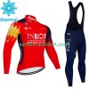 Ineos Grenadier Radbekleidung Radtrikot Langarm + Lang Trägerhose Winter Thermal Fleece 2023